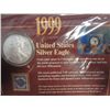 Image 1 : 1999 AMERICAN SILVER EAGLE AND STAMP SET