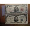 Image 1 : 1953 $5 SILVER CERTIFICATE & 63 $5 US NOTE