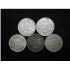 Image 2 : 1950,57,58,60 & 61 SWITZERLAND SILVER HALF FRANCS