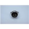 Image 1 : NATURAL 26.75 CTW SMOKY TOPAZ ROUND RING .925 STERLING