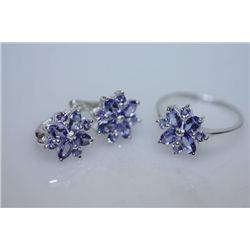 28.06 CTW TANZANITE SET .925 STERLING SILVER