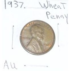 1937 Wheat Penny AU *