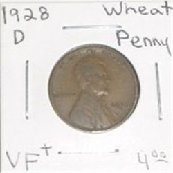 1928 D Wheat Penny VF+