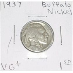 1937 Buffalo Nickel VG+ *