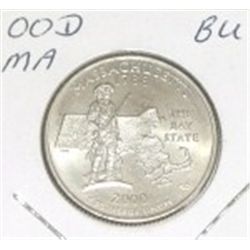 2000 D "Massachusetts" Quarter  BU   *