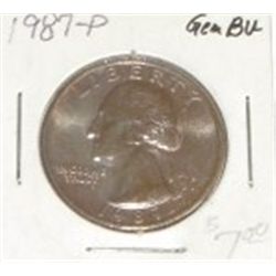 1987 P  Quarter  BU  **