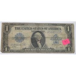 1923 LARGE BILL $1 SILVER CERTIFICATE SERIAL # B58969277E *RARE EARLY NICE BILL*!!