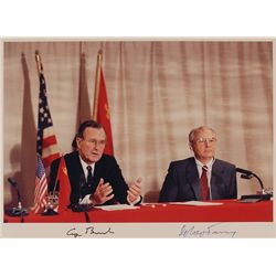 George Bush and Mikhail Gorbachev