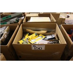 BOX OF ASSORTED PAINTING SUPPLIES