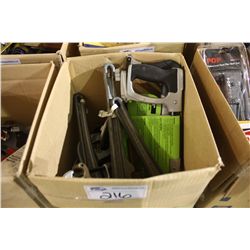 BOX OF RIDGID PIPE WRENCHES & TOOLS