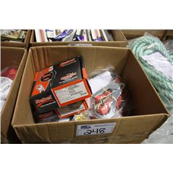 BOX OF ASSORTED SAFETY HARNESSES & LIMITERS