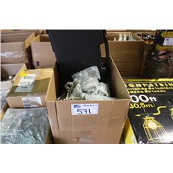 BOX OF ASSORTED EYE HOOKS