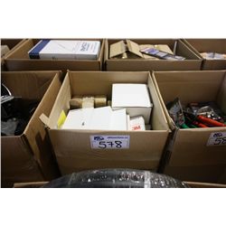 BOX OF SANDER HEADS AND STICKS