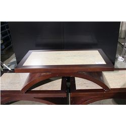 MAHOGANY WITH GRANITE INLAY COFFEE TABLE