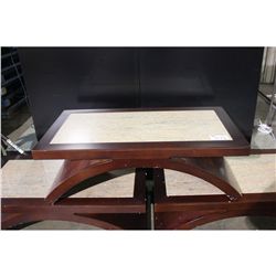 MAHOGANY WITH GRANITE INLAY COFFEE TABLE