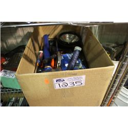 BOX OF ASSORTED TOOLS