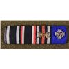 Image 1 : ORIGINAL NAZI MOUNTED 4 RIBBON BAR-WWI EK-WWII EK