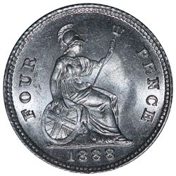 British Guiana / Great Britain 1888 Fourpence - Choice Unc