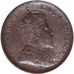 Straits Settlements 1908 Cent - Choice Unc