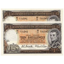 Australia - Coombs/Wilson Ten Shillings Reserve Bank (1961) Pair