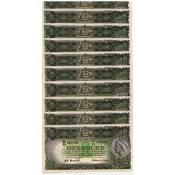 Australia - Coombs/Wilson Pound Commonwealth Bank (1953) Run of 10