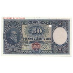 Lithuania - Specimen 50 Litu (1928)