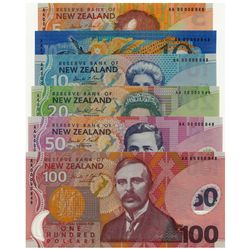 New Zealand - $5, $10, $10 (Millenium), $20, $50 & $100