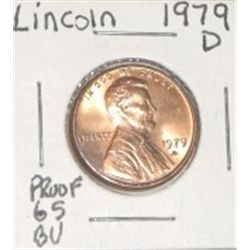 1979-D LINCOLN WHEAT PENNY *EXTREMELY RARE PROOF-65 BU HIGH GRADE COIN*!! PENNY CAME OUT OF SAFE!!