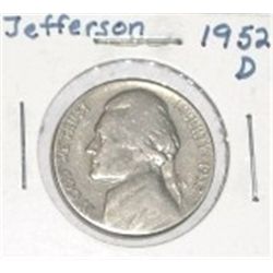1952-D JEFFERSON NICKEL *NICE EARLY COIN*!! NICKEL CAME OUT OF SAFE!!