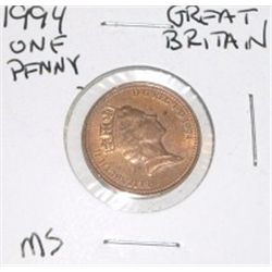 1994 GREAT BRITAIN ONE PENNY *RARE MINT STATE MS HIGH GRADE*!! COIN CAME OUT OF SAFE!!