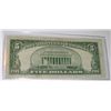 Image 2 : 1934 SERIES D $5.00 SILVER CERTIFICATE BILL SERIAL # S25919408A *RARE VERY FINE+ EARLY NOTE*!!
