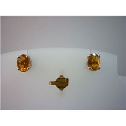 9.75 CTW CITRINE EARRING .925 STERLING SILVER