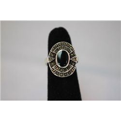 23.00 CTW ANTIQUE LOOKING OPAL PEARL RING .925 STERLING