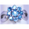 Image 1 : 21.25 CTW BLUE TOPAZ RING .925 STERLING SILVER