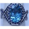 Image 1 : 33.00 CTW BLUE TOPAZ AND SAPPHIRE RING .925 STERLING SI