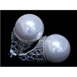 26.35 CTW PEARL  ANTIQUE LOOKING JEWELRY .925 STERLING