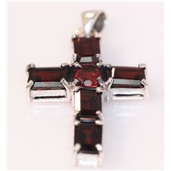 55.00 CTW GARNET ANTIQUE LOOKING PENDANT .925 STERLING