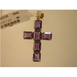 36.00 CTW AMETHYST PENDANT .925 STERLING SILVER