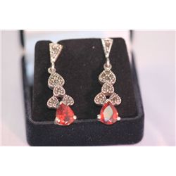 50.00 CTW ANTIQUE LOOKING GARNET  DANGLING EARRINGS .92