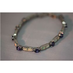 75.00 CTW ANTIQUE LOOKING  OPAL  BRACELET .925 STERLING