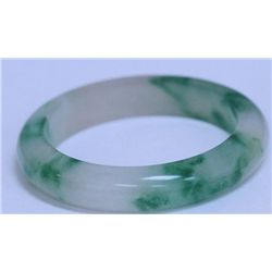 WHITE AND GREEN JADE BIG BRACELET