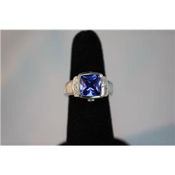 23.00 CTW ANTIQUE LOOKING CZ AND OPAL PEARL RING .925 S
