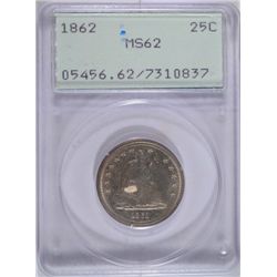 1862 Seated Quarter PCGS MS62