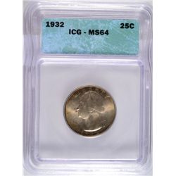 1932 Washington Quarter ICG MS64