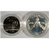 Image 1 : 1988 OLYMPICS PROOF SILVER DOLLAR AND A 1996  OLYMPICS ( SWIMMING ) CLAD HALF