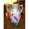 Image 1 : 12" NIPPON VASE W/PAINTED FALCON, DBL HANDLE