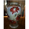 Image 1 : 12" NIPPON VASE W/POINSETTIA TYPE FLOWERS