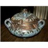 Image 1 : NIPPON BISQUIT JAR, GOLD W/3 HANDLES