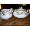 Image 1 : NIPPON CREAM AND SUGAR W/ROSES AND RAISED GOLD LEAF FLOWERS