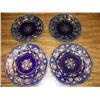 Image 1 : 4 PC. NIPPON COBALT BLUE AND GOLD TRIM PLATES
